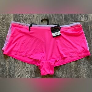 New 2 Pair of Nobo Micro Boyshort Panties Size XS Pink & Watercolor